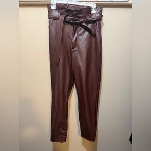 Abercrombie & Fitch Chocolate Faux Leather Trousers
